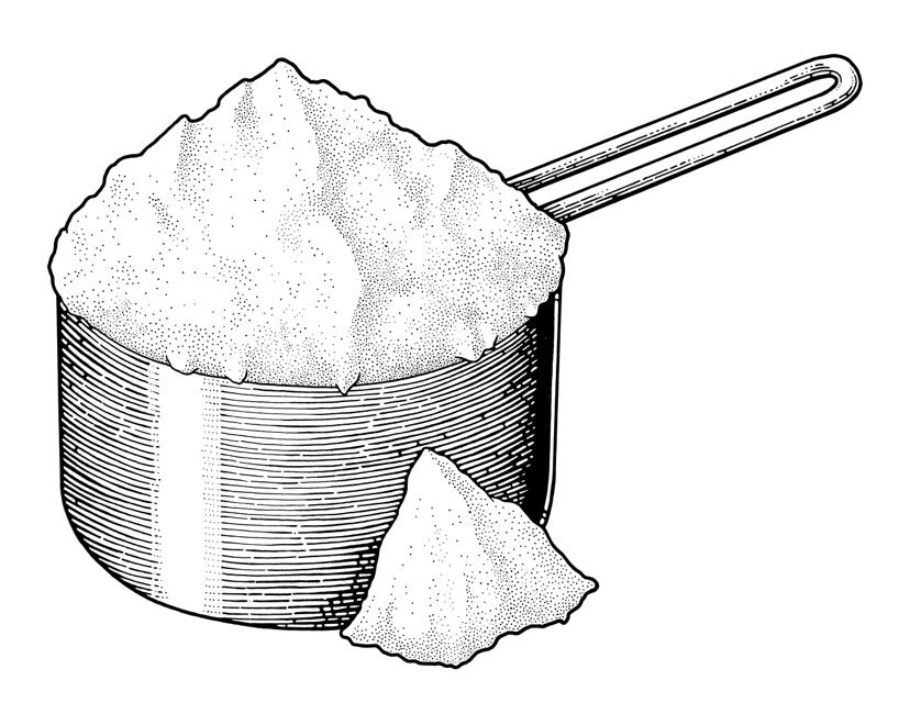 Measuring spoon full of flour illustration